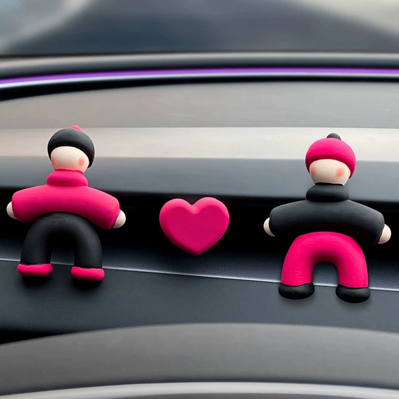 Lovely People Shaped Clips for Tesla Model3/Y Women's Air Outlet Perfume Clip Auto Air Freshener Clip Scent Aroma Accessories