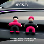 Lovely People Shaped Clips for Tesla Model3/Y Women's Air Outlet Perfume Clip Auto Air Freshener Clip Scent Aroma Accessories