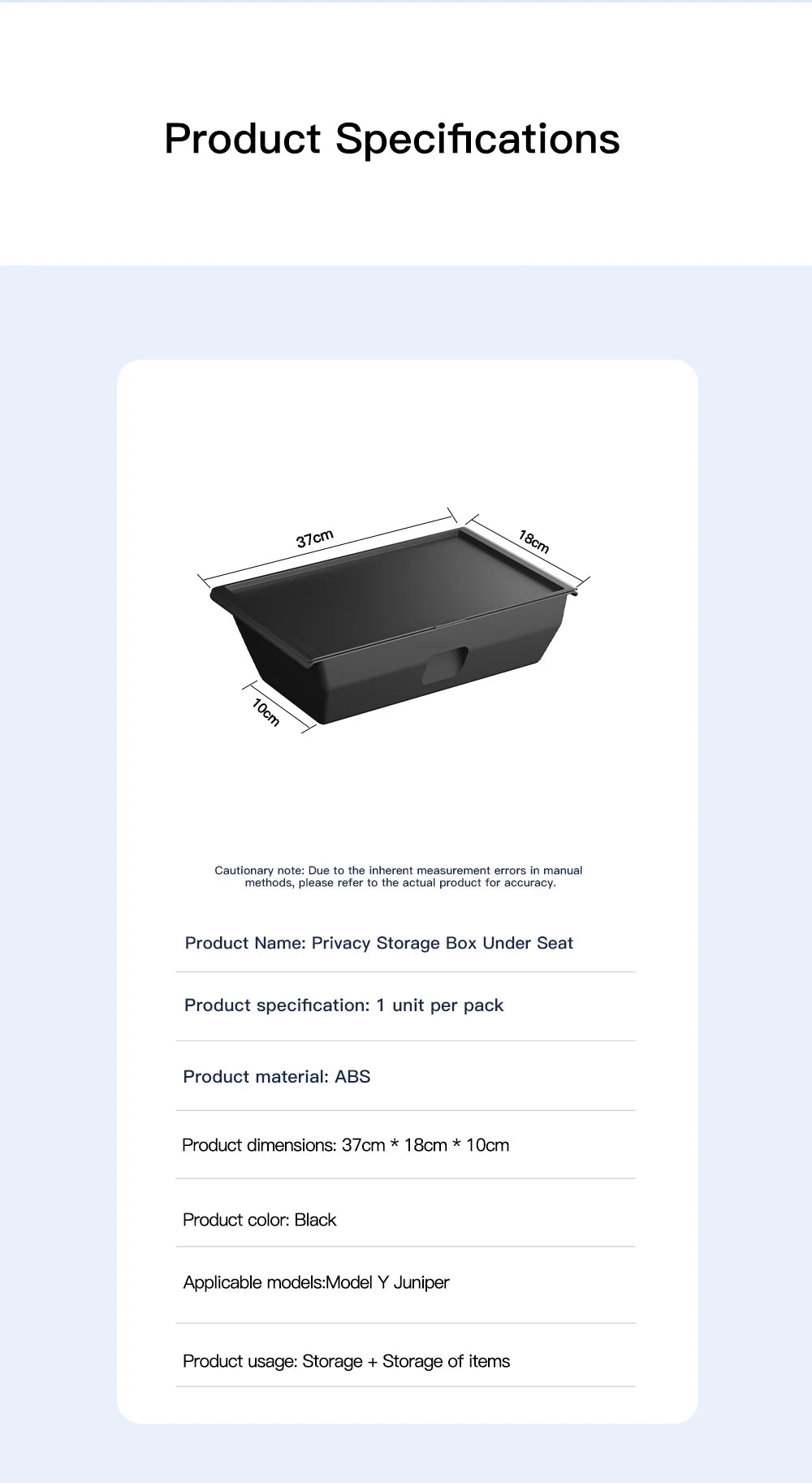 Under-Seat Storage for Tesla Model Y Juniper 2025