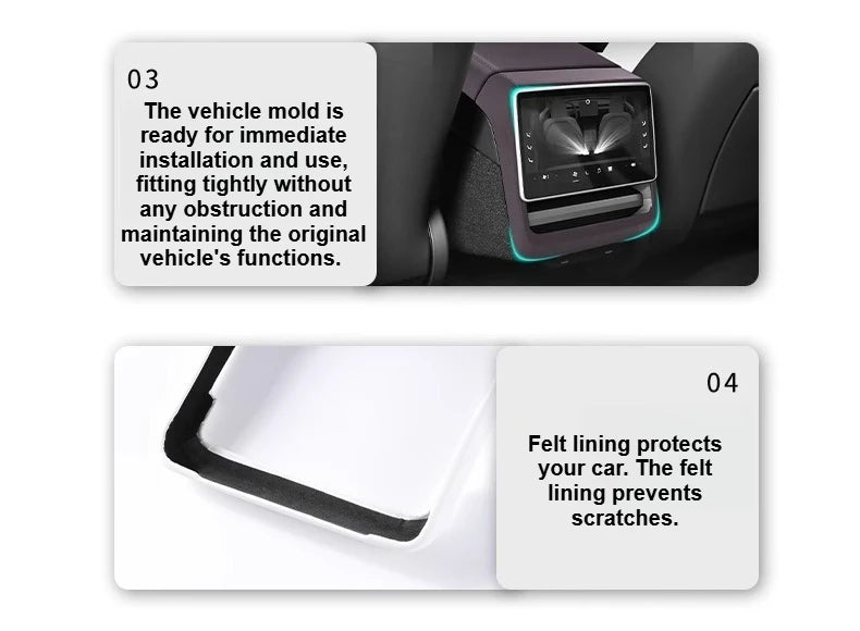 Tesla Model 3 Model Y Juniper 2025 Up Rear Screen Frame Armrest Box Cover Pad Ventilation Mask Protector Cover Accessories