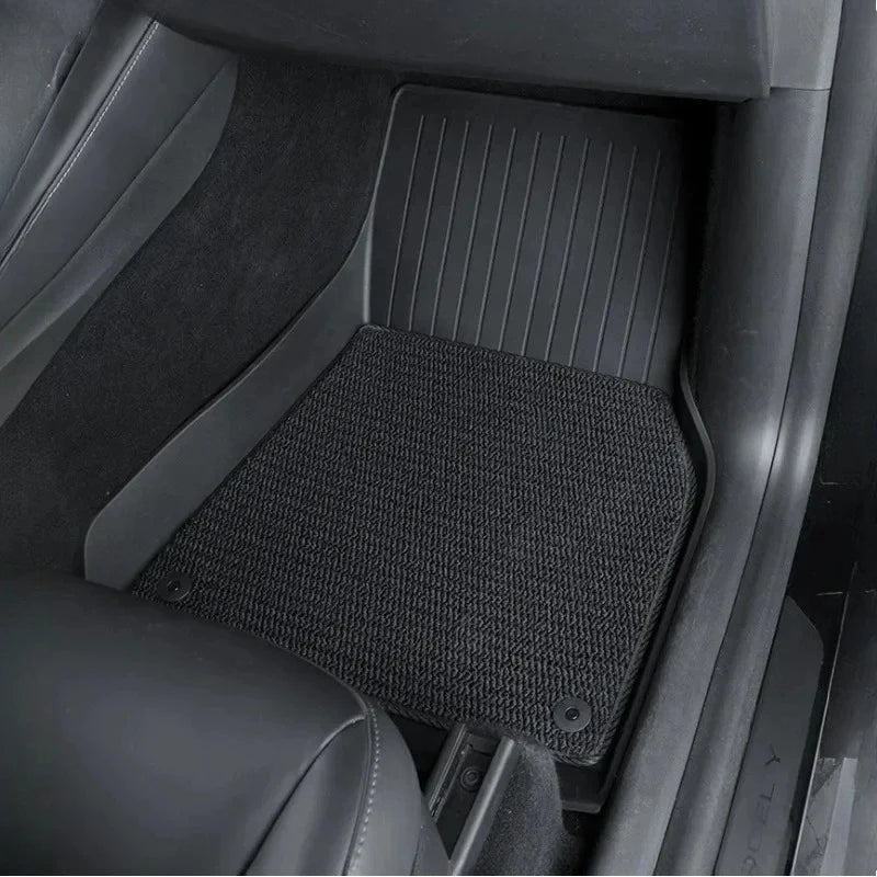 Floor Mats for Tesla Model Y Model 3 Double Layer 3D TPE Menis Carpet Velvet Waterproof Washable Two Layers Car Floor Pads 6PCS