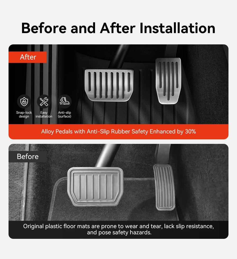 Tesla Model 3/Y (2019-2026) Performance Non-Slip Foot Pedal Covers