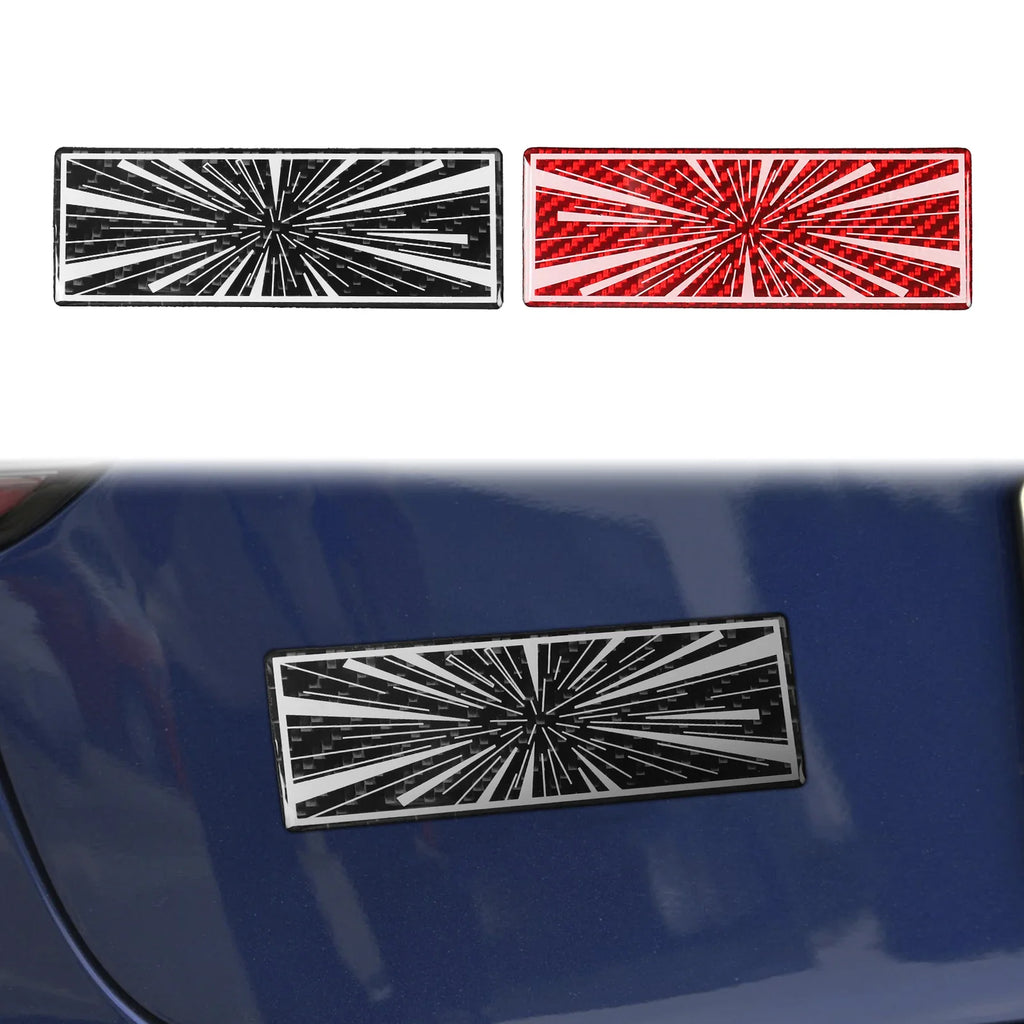 Vehicle Label Badge for Tesla Model 3/Y/S/X Juniper Tail Mark High Performance Creative Decor Real Carbon Epoxy Resin Sticker