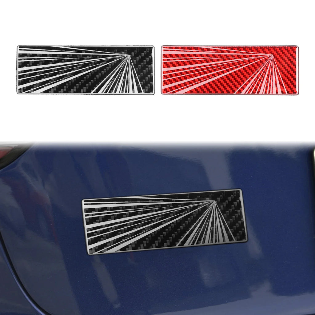 Vehicle Label Badge for Tesla Model 3/Y/S/X Juniper Tail Mark High Performance Creative Decor Real Carbon Epoxy Resin Sticker