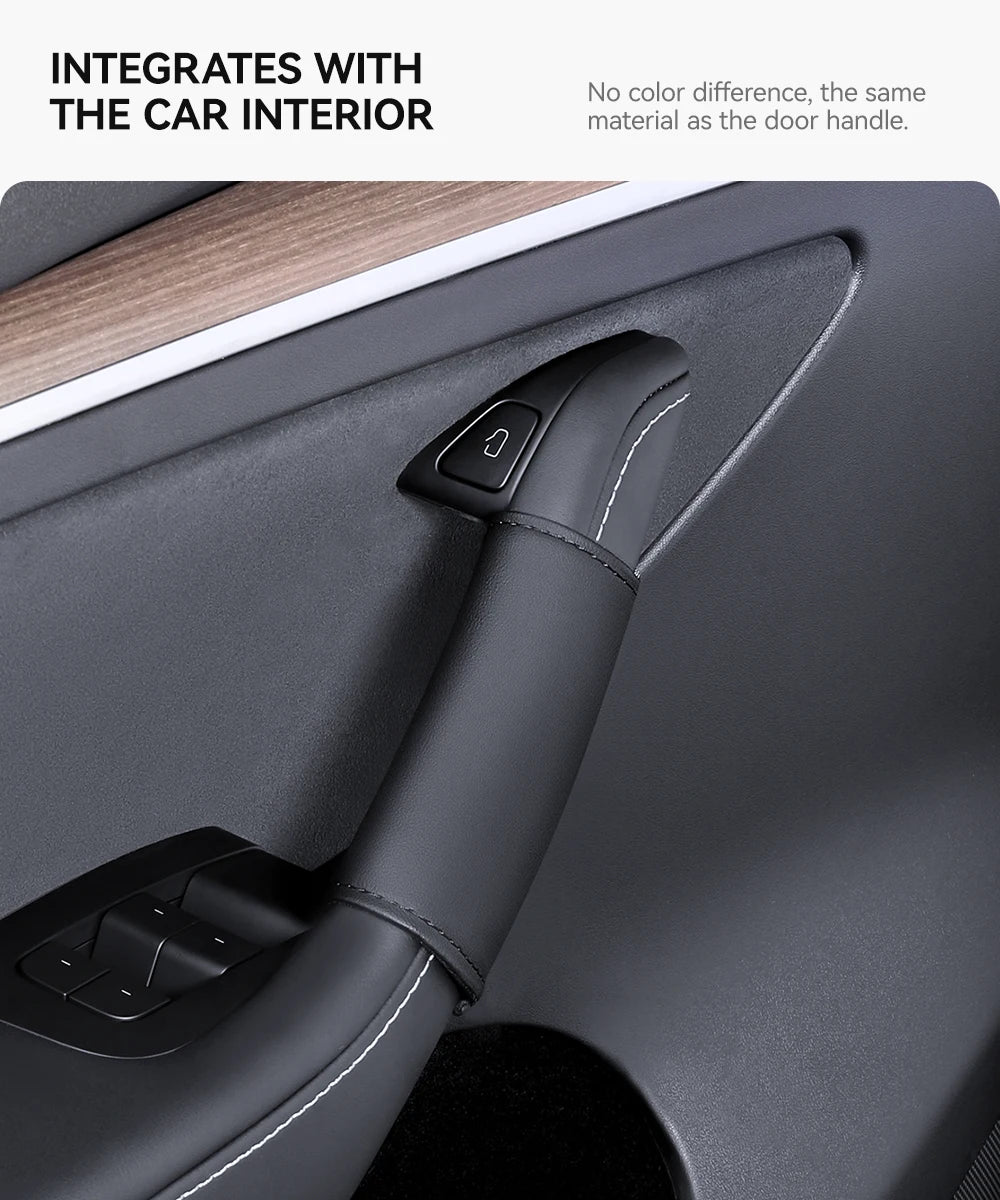 Tesla Model 3 Y Nappa Leather Interior Door Handle Protector 2021-2026