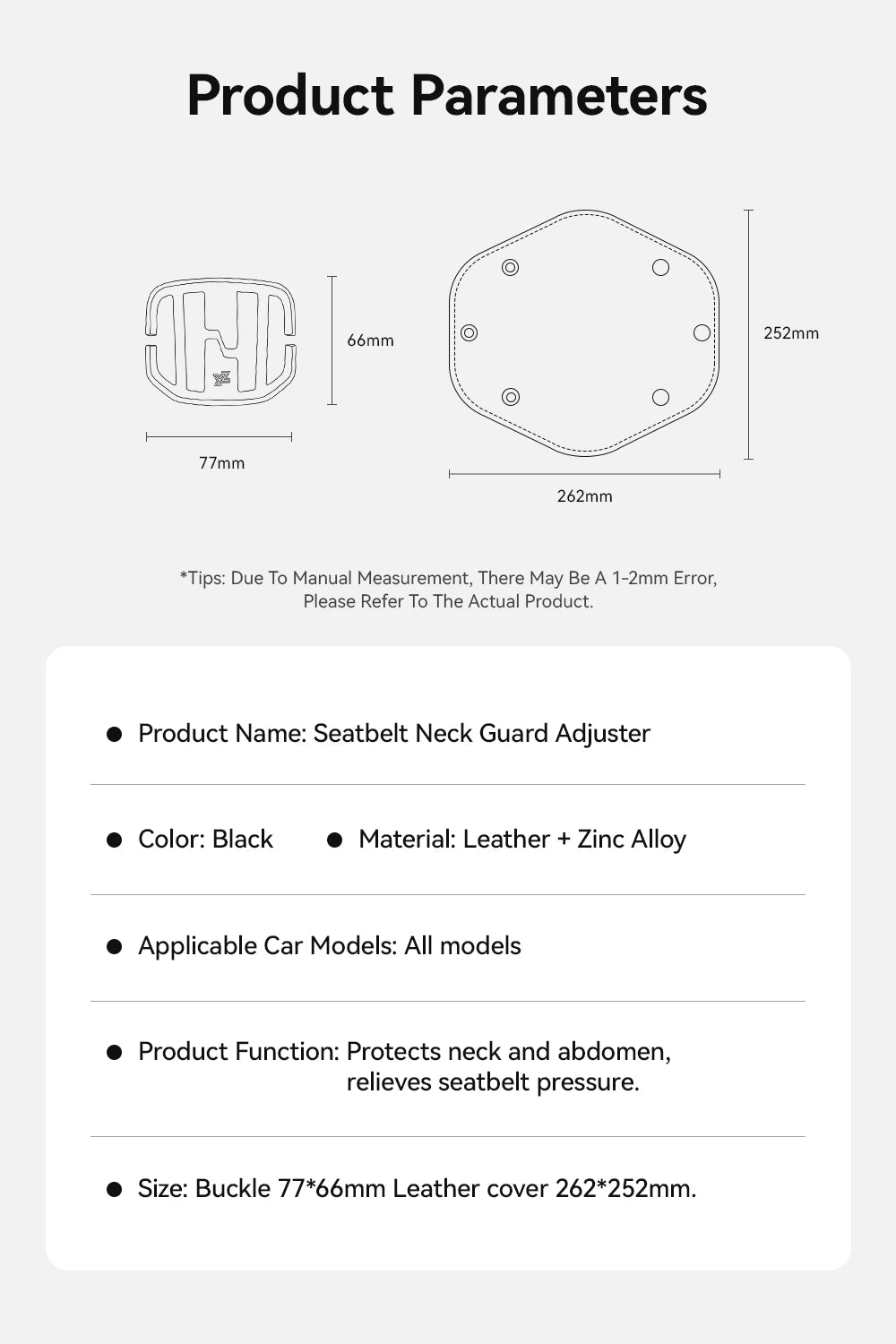 Universal Seatbelt Adjuster Neck Guard for Tesla Model 3 Y All Cars