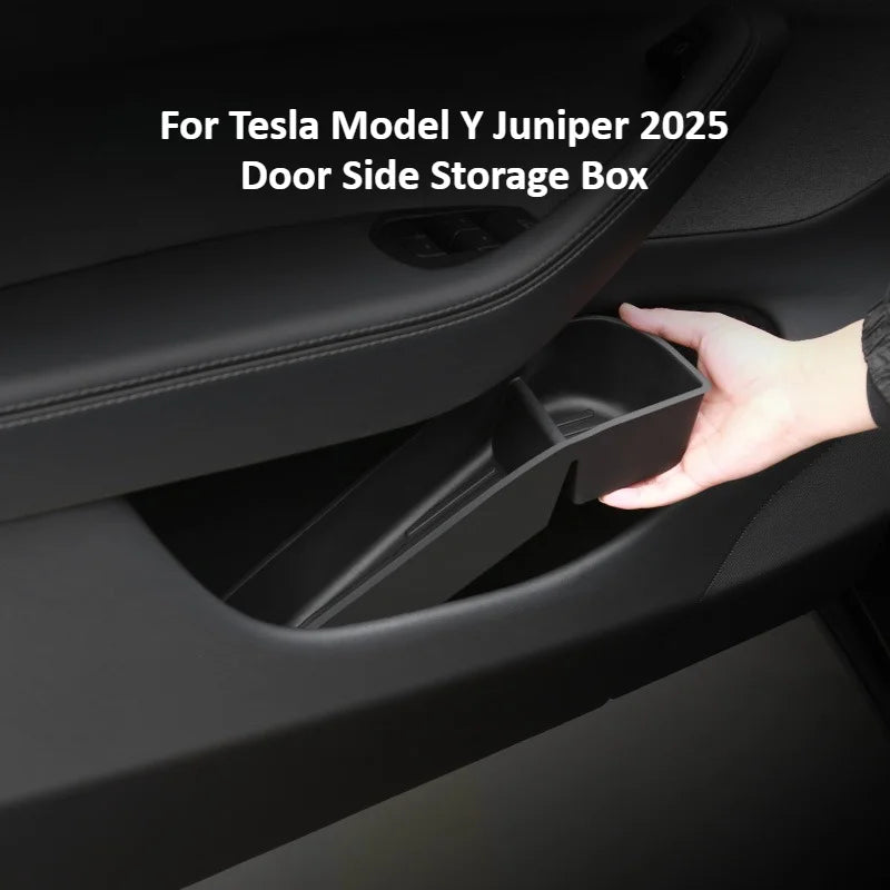 4Pcs Door Tray Organizer for Tesla Model Y Juniper Model 3 2017-2025+ Accessories Door Slot Tray Organizer Door Side Storage Box