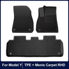 Floor Mats for Tesla Model Y Model 3 Double Layer 3D TPE Menis Carpet Velvet Waterproof Washable Two Layers Car Floor Pads 6PCS