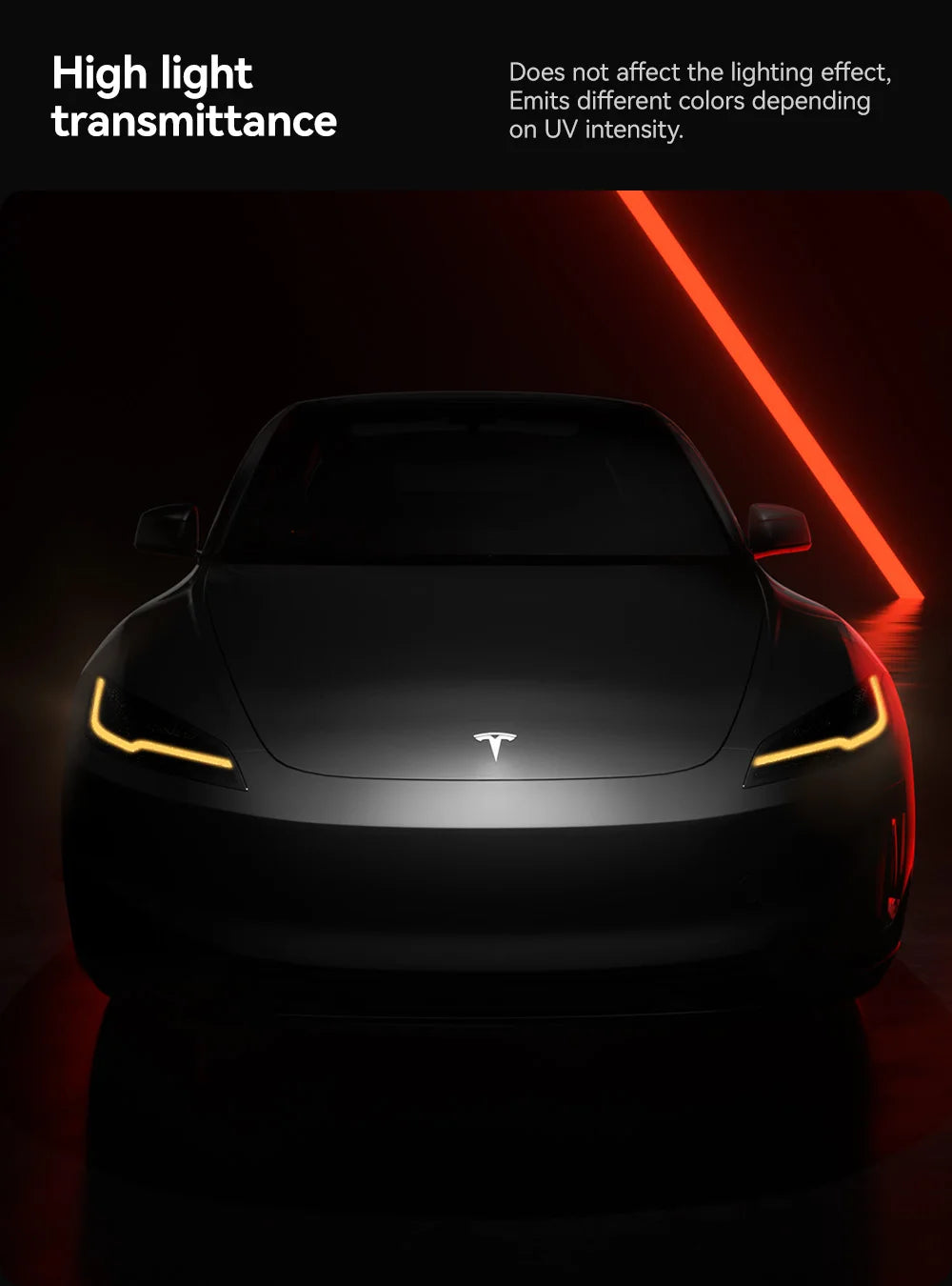 Tesla Model 3 Highland Smoked TPU Headlight Protection Film (2024+)