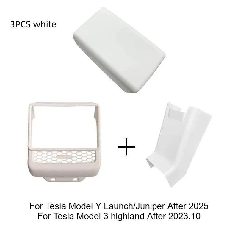 Tesla Model 3 Model Y Juniper 2025+ Armrest Console Cover Rear Air Vent Mask Holder Rear Protection Kick Panel Interior Trim