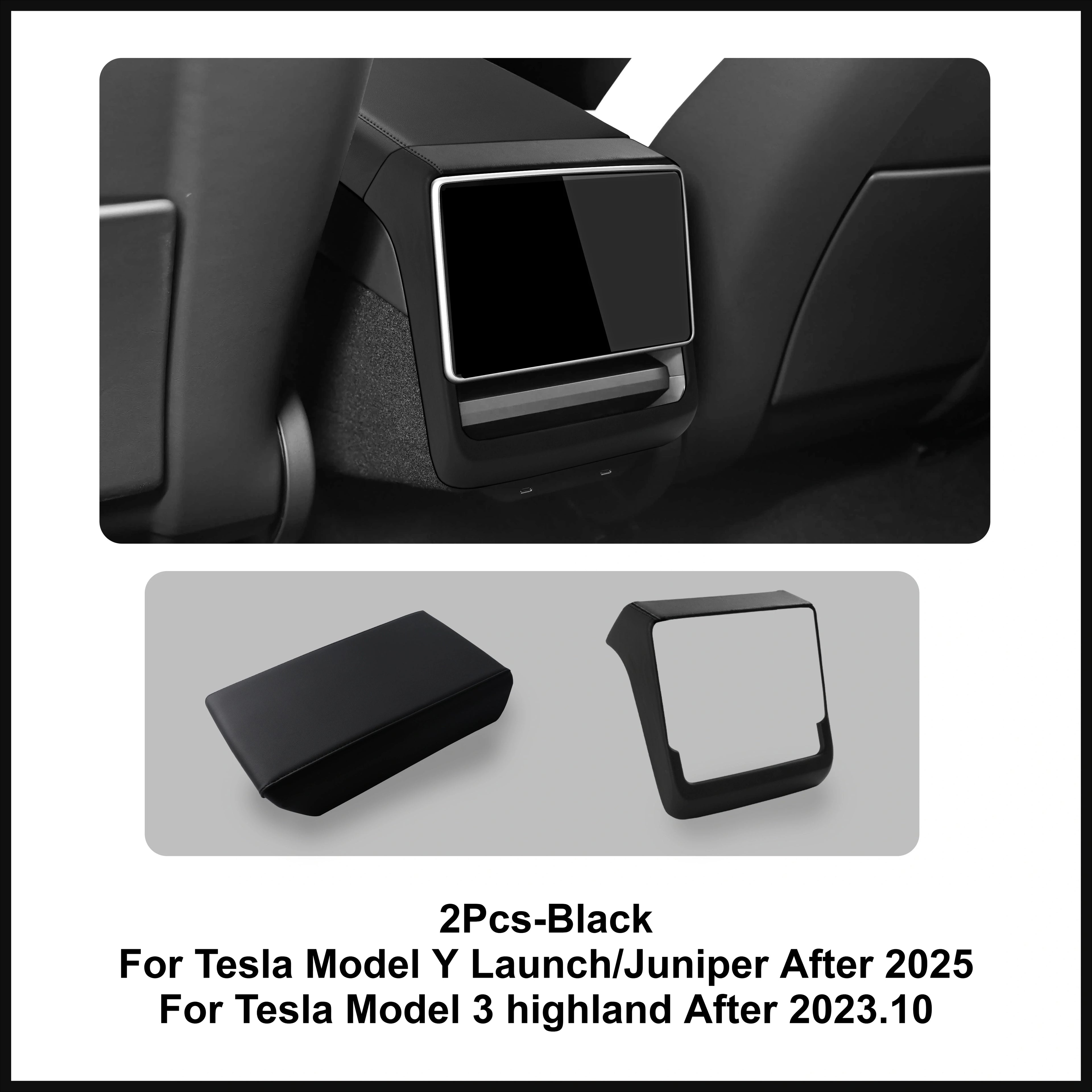 Tesla Model 3 Model Y Juniper 2025 Up Rear Screen Frame Armrest Box Cover Pad Ventilation Mask Protector Cover Accessories