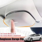 Car Glasses Case for Tesla Model Y Model 3 Highland 2017-2024+ Car Roof Sunglasses Storage Box Clip Roof Interior Accessories