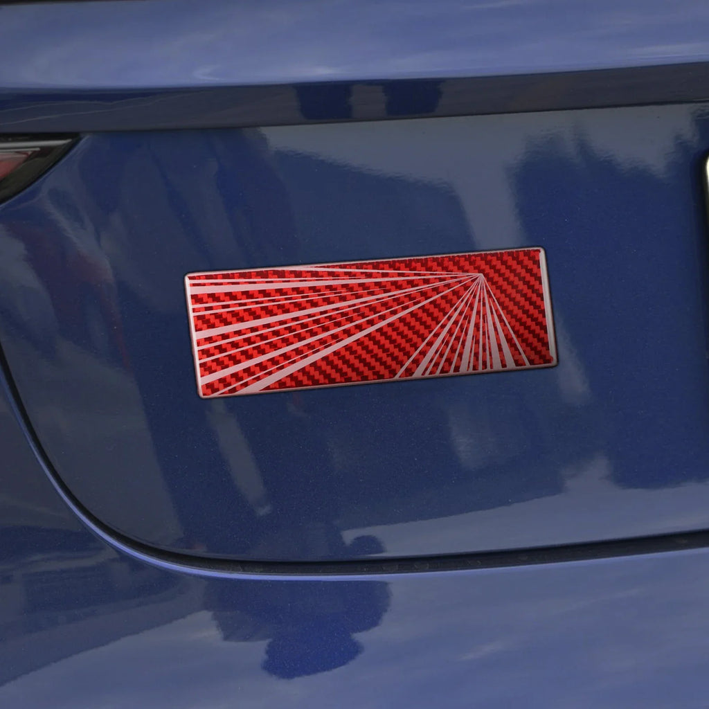 Vehicle Label Badge for Tesla Model 3/Y/S/X Juniper Tail Mark High Performance Creative Decor Real Carbon Epoxy Resin Sticker