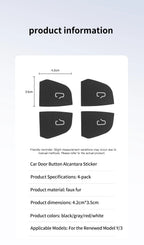 Tesarca Suede Door Button Cover for Tesla Model 3 Y Highland Juniper