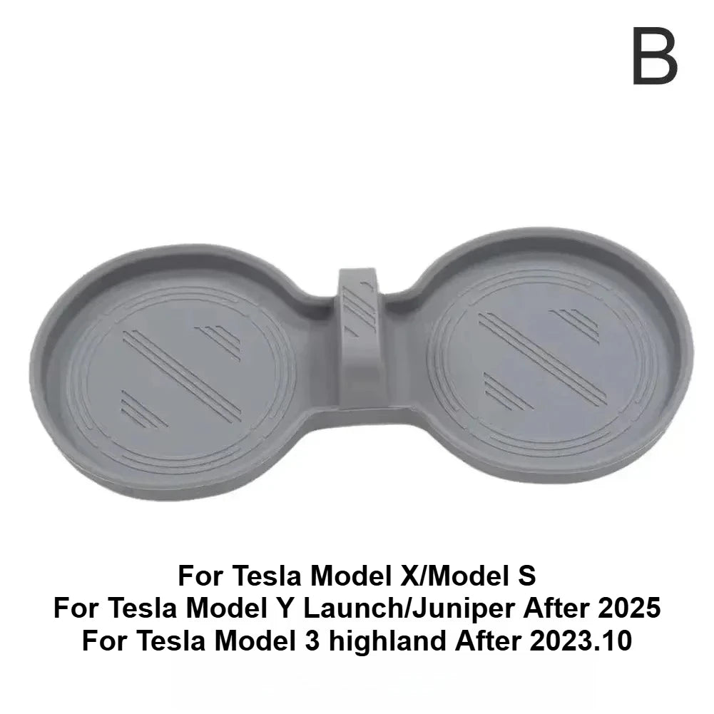 Tesla Model M/S/3/Y Juniper 2025+ Non-Slip Drink Limiting Stopper Mat Interior Center Console Cup Holder Pad Car Accessory