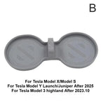 Tesla Model M/S/3/Y Juniper 2025+ Non-Slip Drink Limiting Stopper Mat Interior Center Console Cup Holder Pad Car Accessory