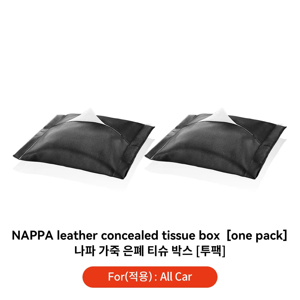 Tesla Model 3 Y Hanging Leather Tissue Box Armrest Holder Bag