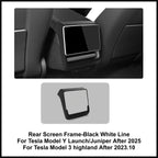 Tesla Model 3 Model Y Juniper 2025 Up Rear Screen Frame Armrest Box Cover Pad Ventilation Mask Protector Cover Accessories