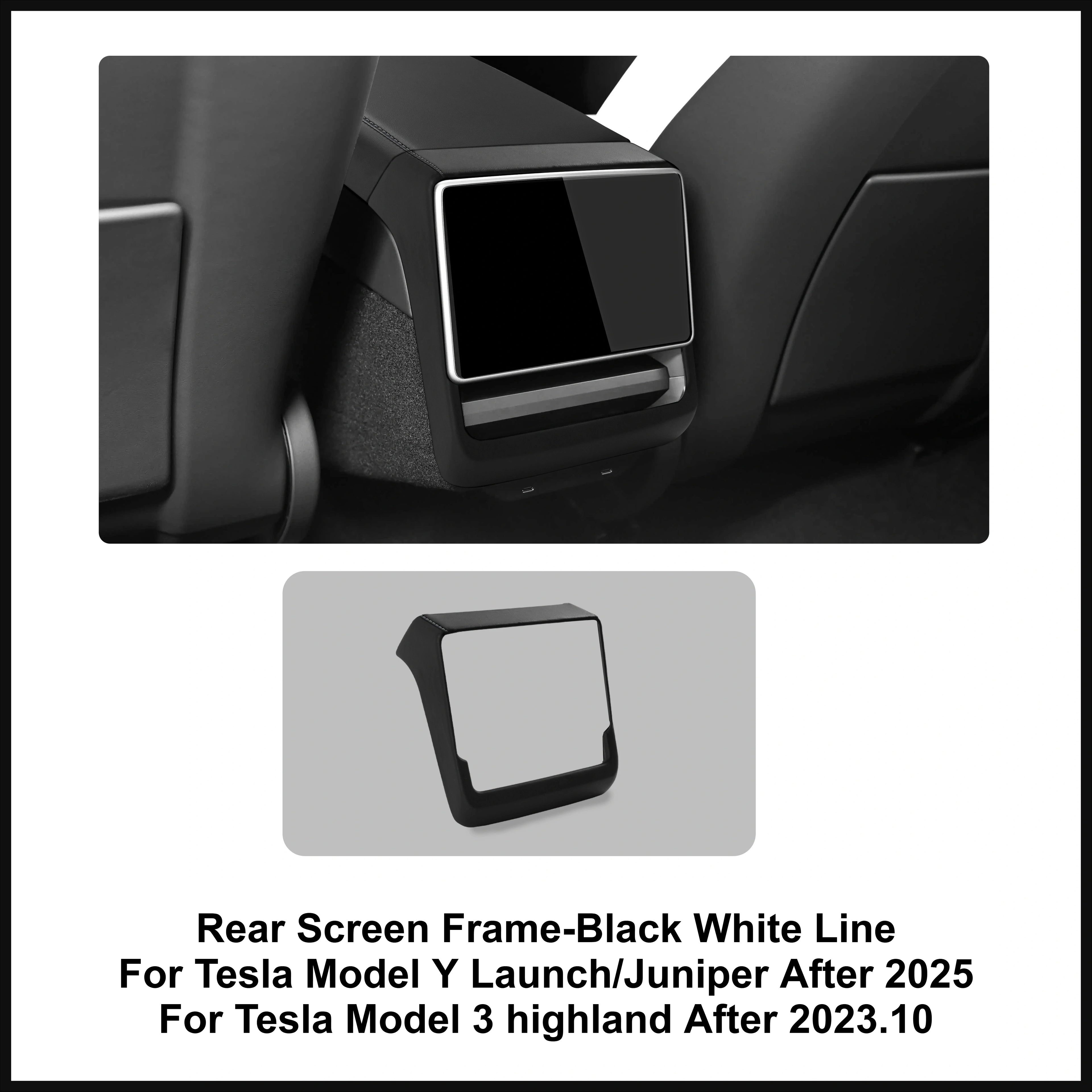 Tesla Model 3 Model Y Juniper 2025 Up Rear Screen Frame Armrest Box Cover Pad Ventilation Mask Protector Cover Accessories