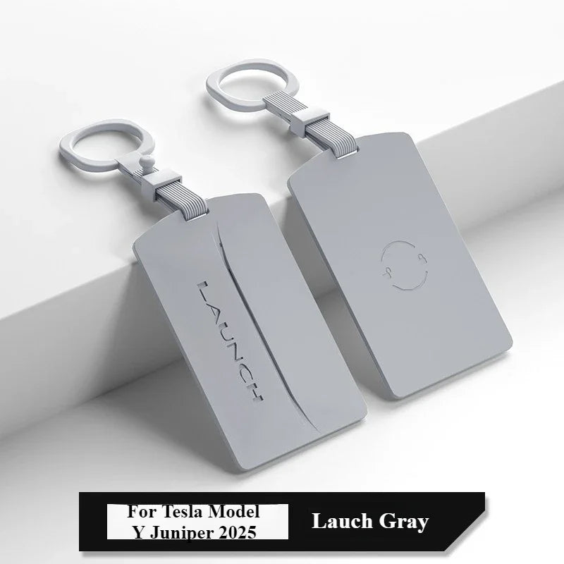 Tesla Model Y Launch/Juniper 2025 Car Key Card Protector Cover White Silicone Key Case Interior Accessory Key Card Holder