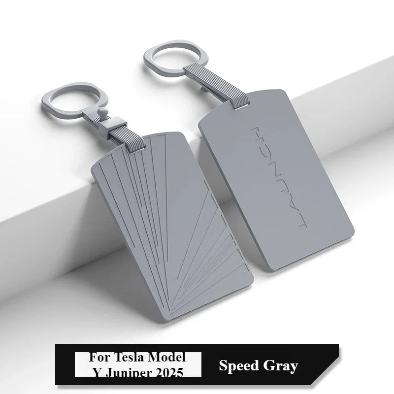 Tesla Model Y Launch/Juniper 2025 Car Key Card Protector Cover White Silicone Key Case Interior Accessory Key Card Holder