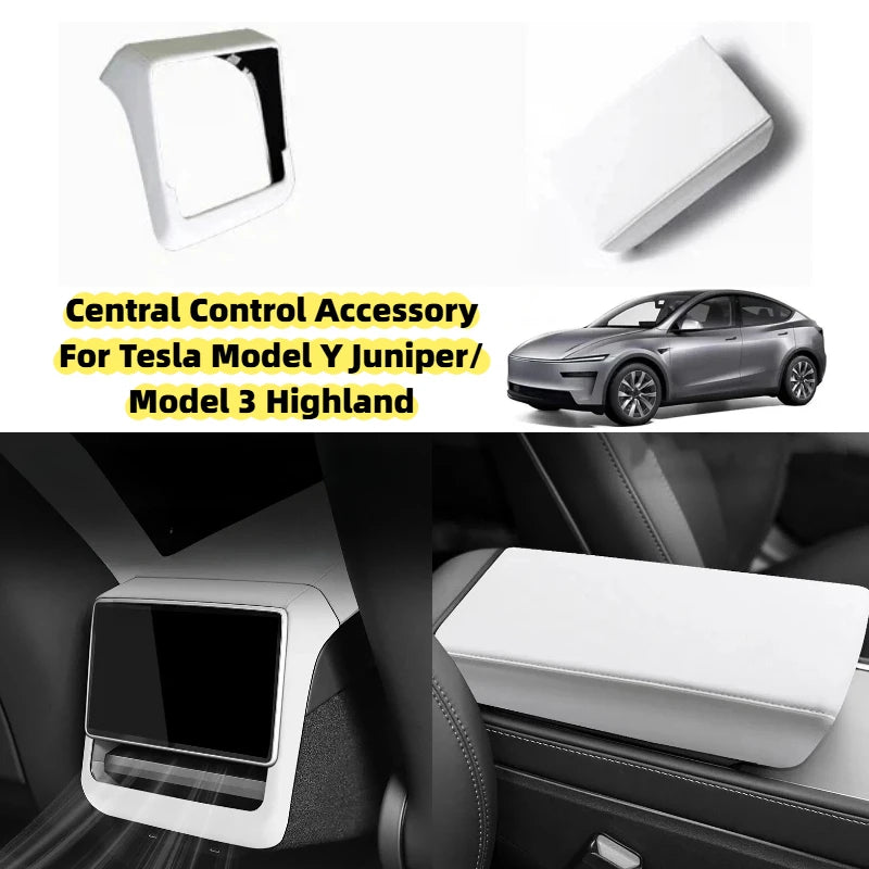 Tesla Model 3 Model Y Juniper 2025 Up Rear Screen Frame Armrest Box Cover Pad Ventilation Mask Protector Cover Accessories
