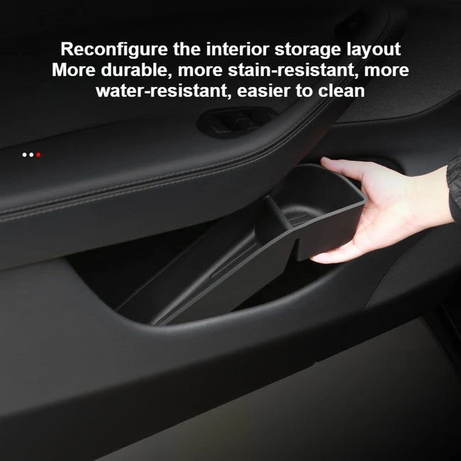 4Pcs Door Tray Organizer for Tesla Model Y Juniper Model 3 2017-2025+ Accessories Door Slot Tray Organizer Door Side Storage Box Main Image