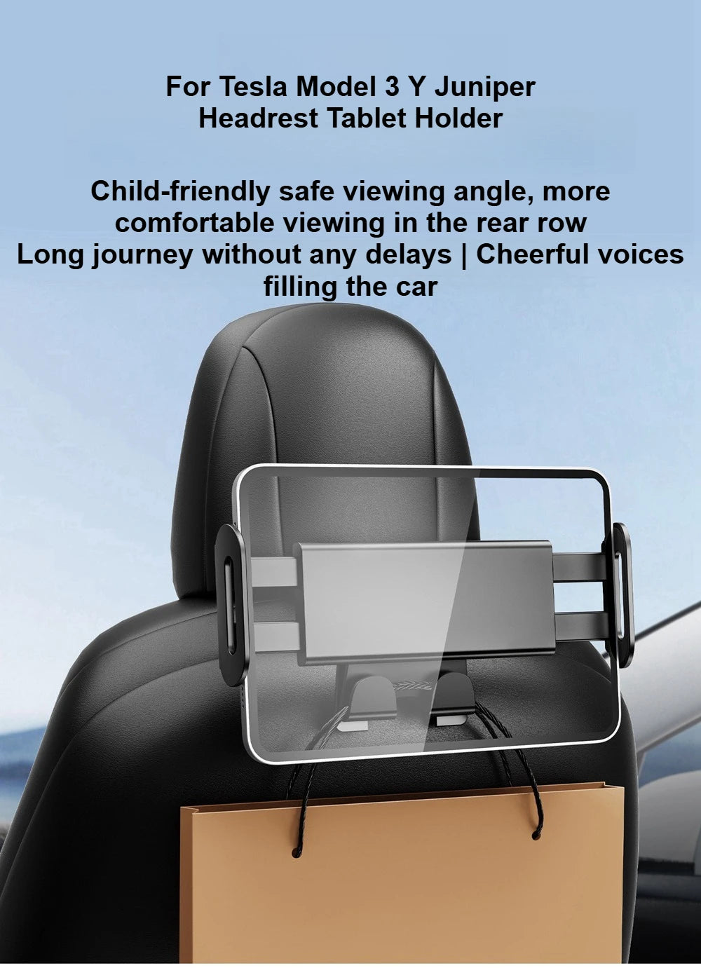 Back Seat Phone Mount Hook for Tesla Model 3 Y Juniper 2025+ Headrest Tablet Holder 360° Stand Organizer Hooks Car Accessories