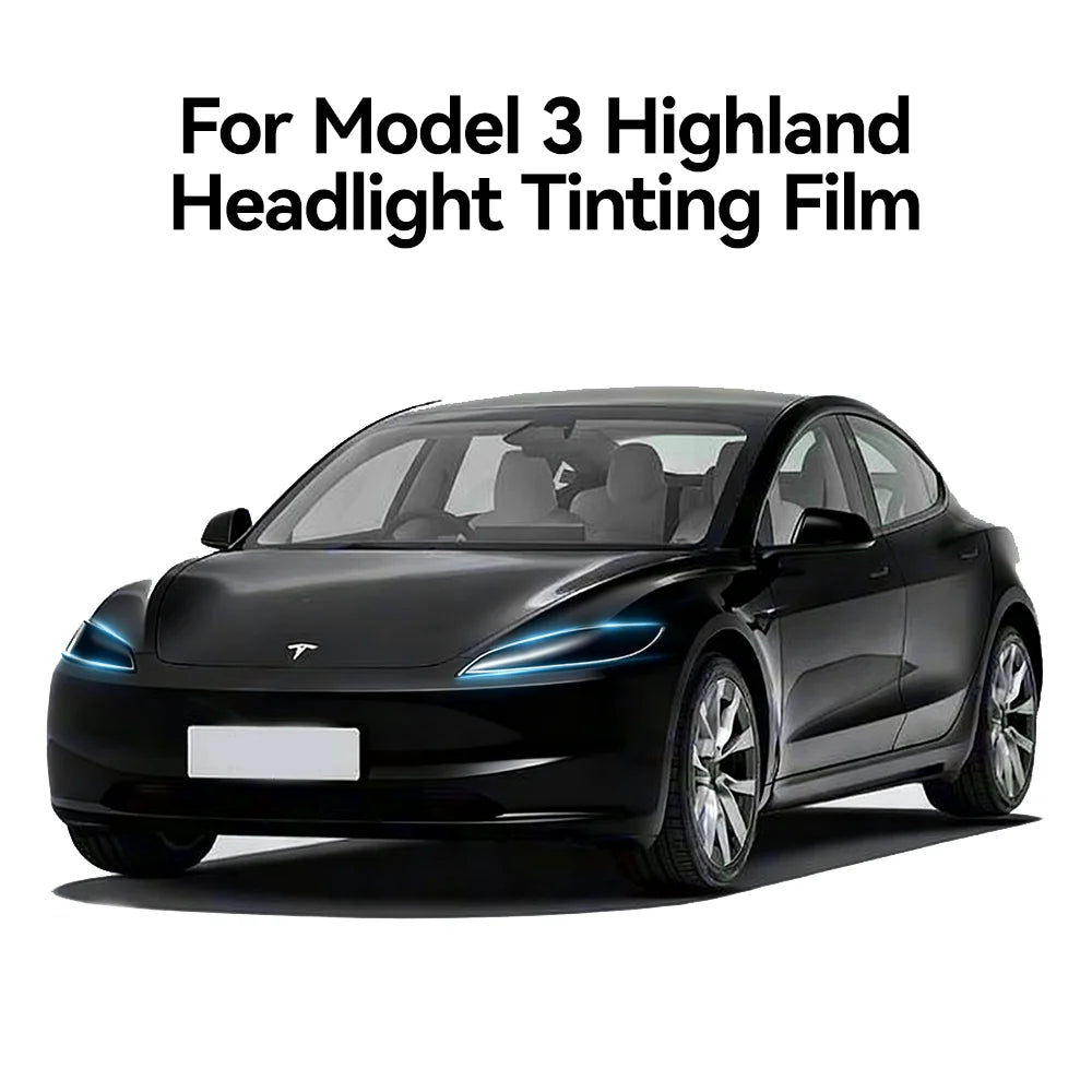 Tesla Model 3 Highland Smoked TPU Headlight Protection Film (2024+)
