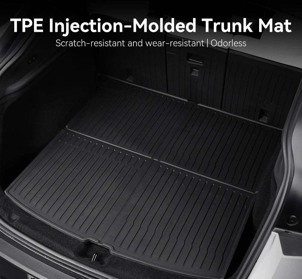 Easy to clean odorless TPE trunk mat for Model Y Juniper