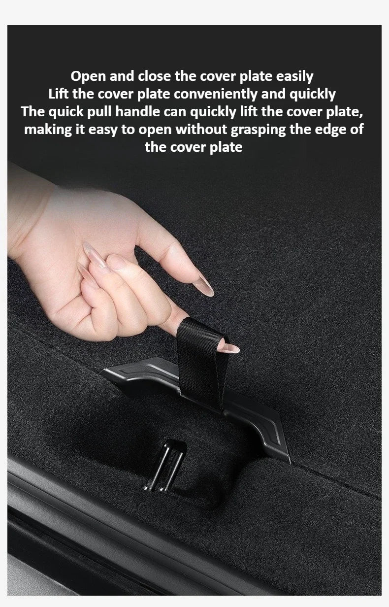 Tesla Model Y Launch/Juniper 2025 ABS Trunk Lid Handle Spare Box Cover Plate Handle Auxiliary Puller Car Accessories 2PCS