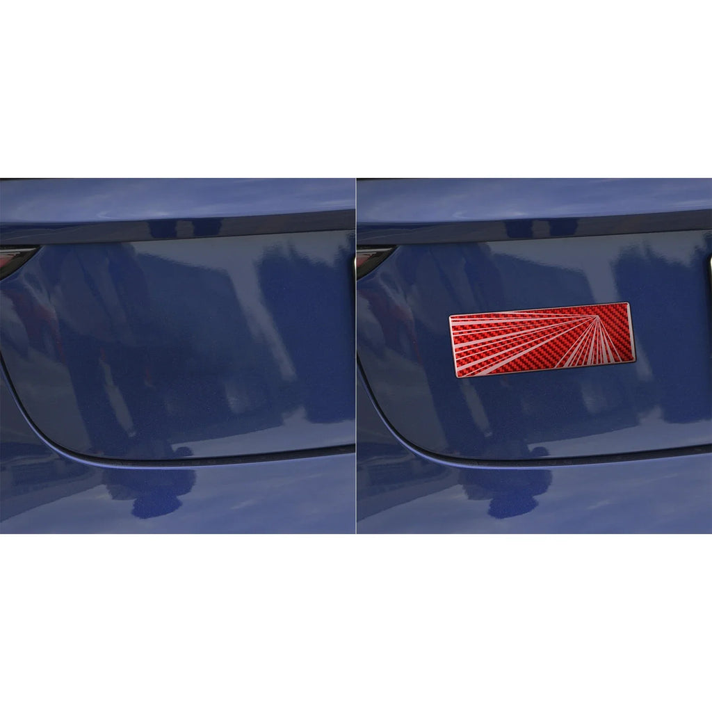 Vehicle Label Badge for Tesla Model 3/Y/S/X Juniper Tail Mark High Performance Creative Decor Real Carbon Epoxy Resin Sticker