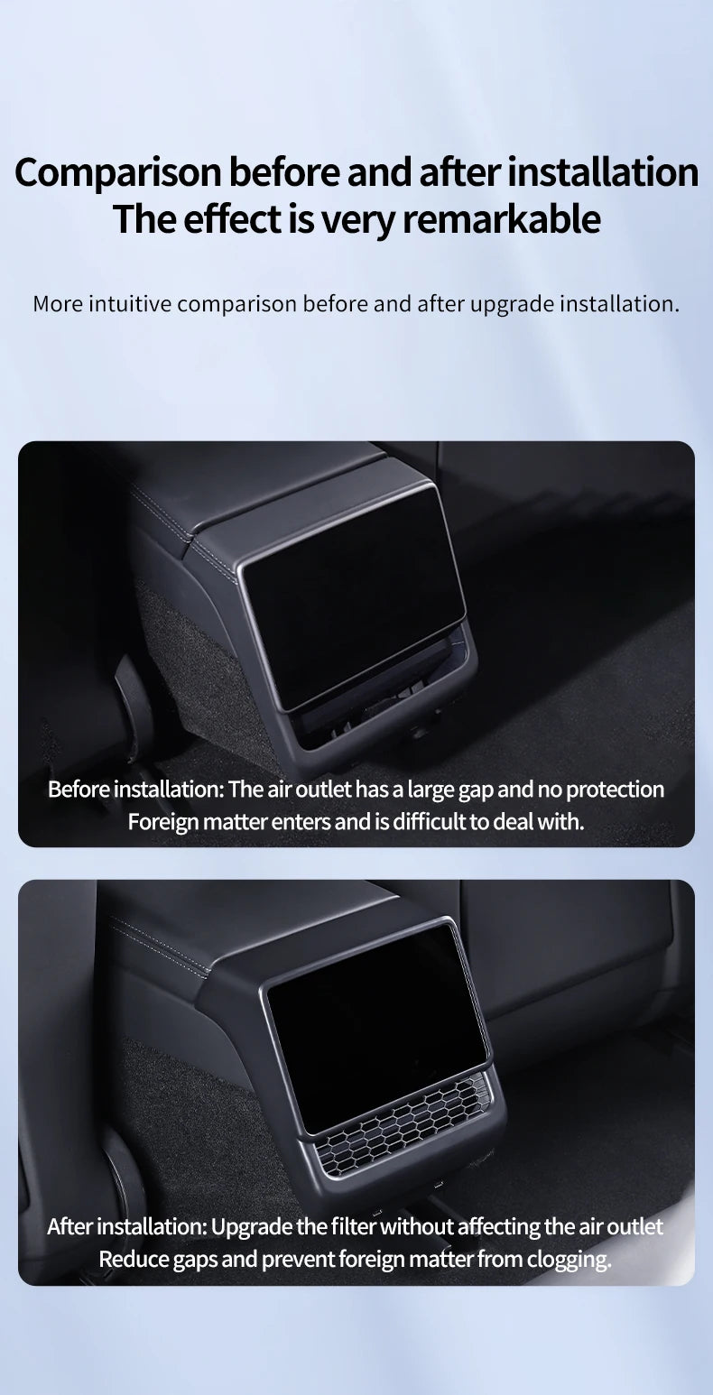 Tesla Model 3 Highland Rear Air Vent Protective Cover Anti-Blocking Grille