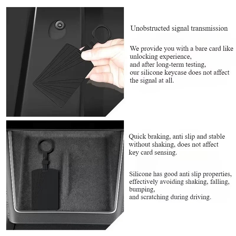 Tesla Model Y Launch/Juniper 2025 Car Key Card Protector Cover White Silicone Key Case Interior Accessory Key Card Holder
