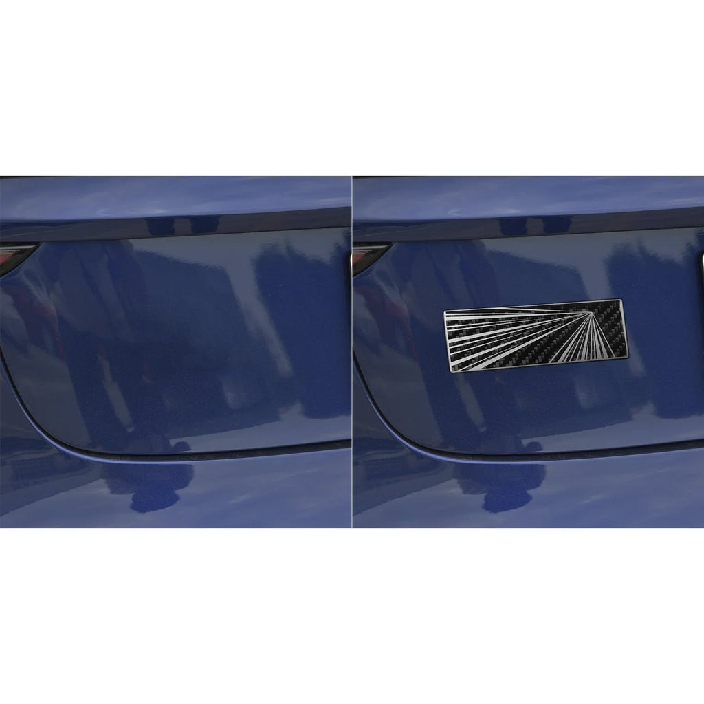 Vehicle Label Badge for Tesla Model 3/Y/S/X Juniper Tail Mark High Performance Creative Decor Real Carbon Epoxy Resin Sticker