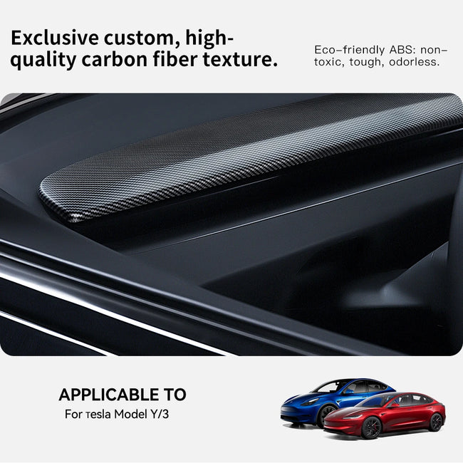 Tesla Model 3 Highland Model Y Dashboard Trim Carbon Fiber Cover Strip Main Image