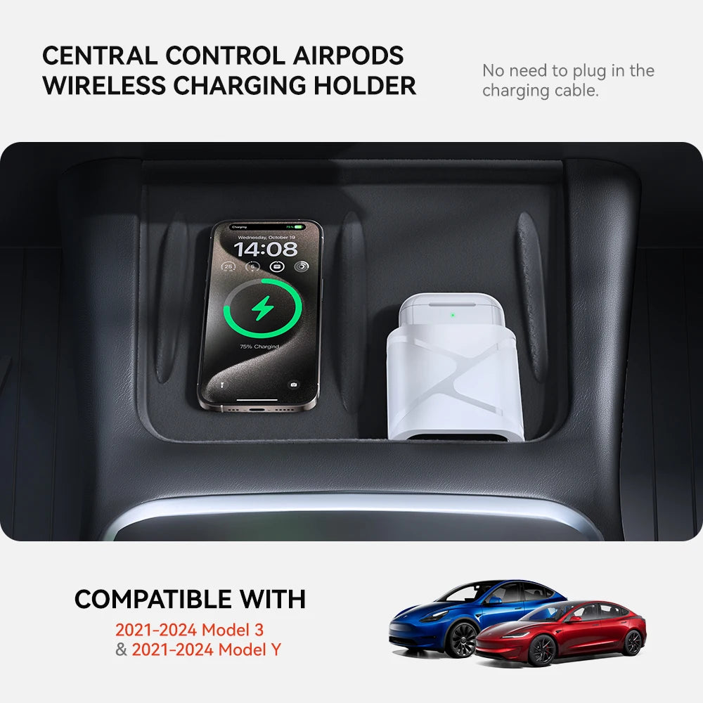 Tesla Model 3 & Y AirPods Wireless Charging Holder Limiter (2019-2026)