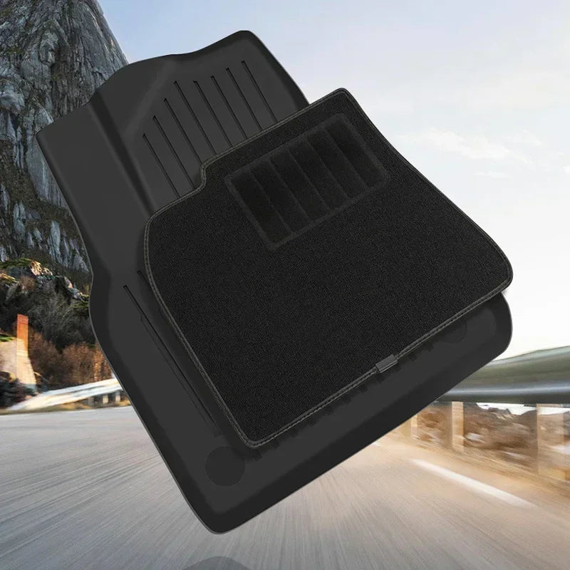 Floor Mats for Tesla Model Y Model 3 Double Layer 3D TPE Menis Carpet Velvet Waterproof Washable Two Layers Car Floor Pads 6PCS