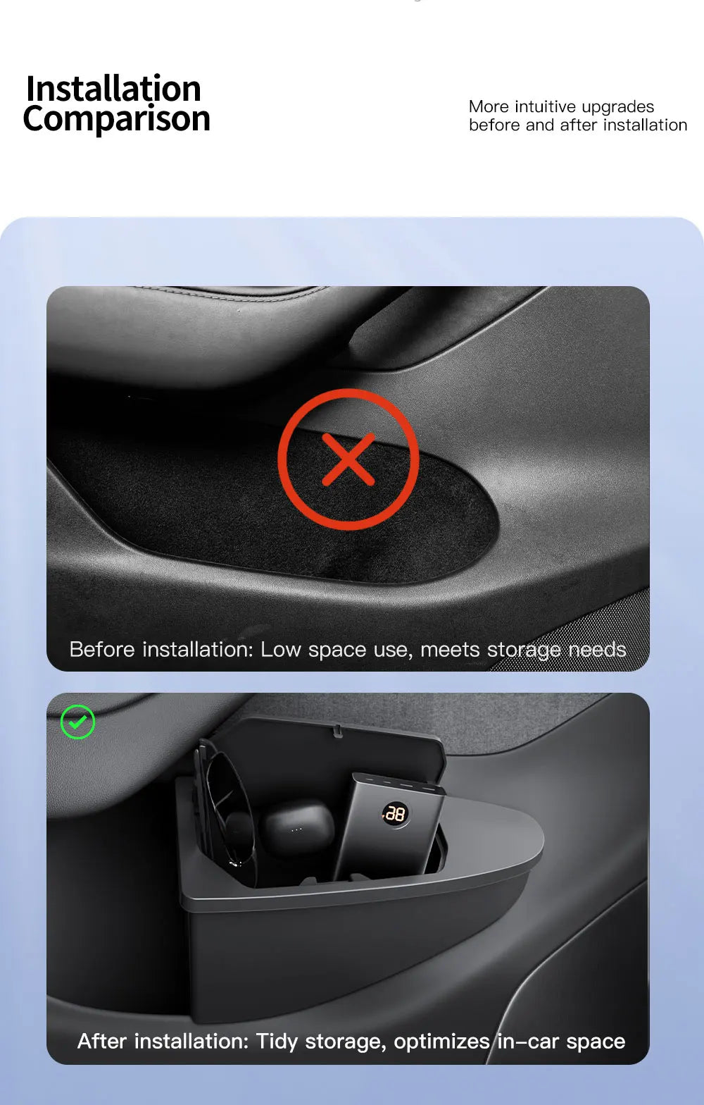 2025-2026 Tesla Model Y Juniper Front Door Privacy Storage Box | 2-Pack