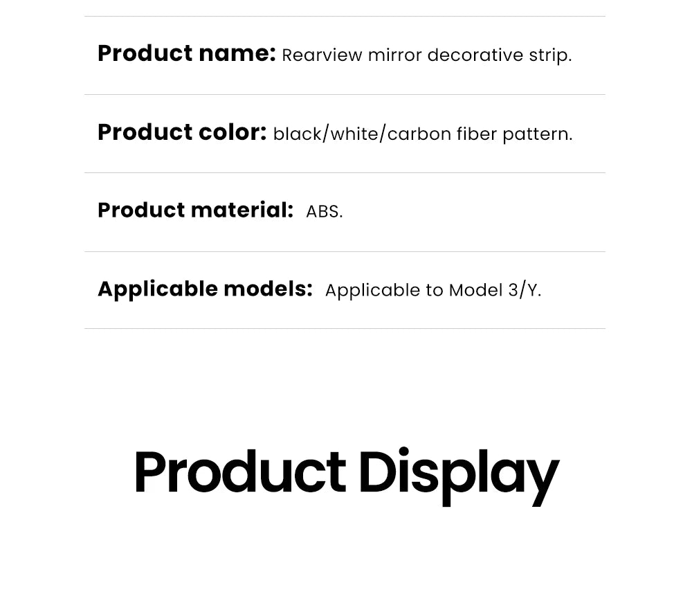 Car Rearview Mirror Protector For Tesla Model 3 Y Highland Juniper 2021-2025 Mirror Protector Vehicle Anti-collision Strip
